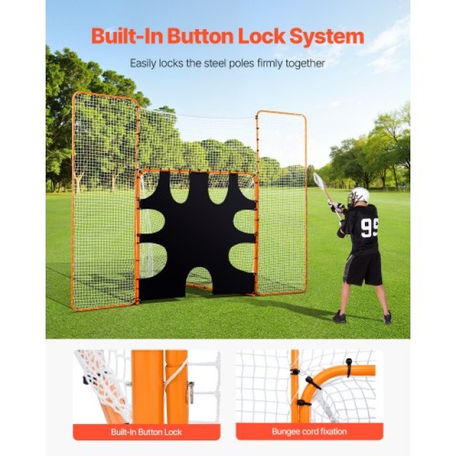 VEVOR Δίχτυ Λακρός 12x9 ft 3-σε-1 με Εξοπισμό Ανάκρουσης και Στόχο ...