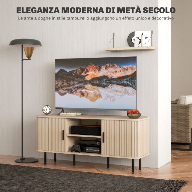 HOMCOM   Έπιπλο Τηλεόρασης έως 55 με 2 Ντουλάπια και 2 Ράφια από Ξύ...