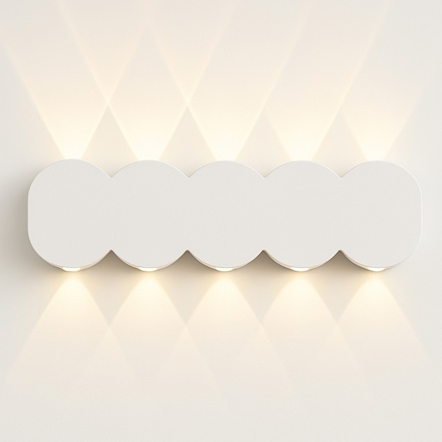 BAKAJI Απλίκα Τοίχου 10 LED Λευκή Λάμπα με Θερμό Λευκό Φως 26x8x3cm 02842446