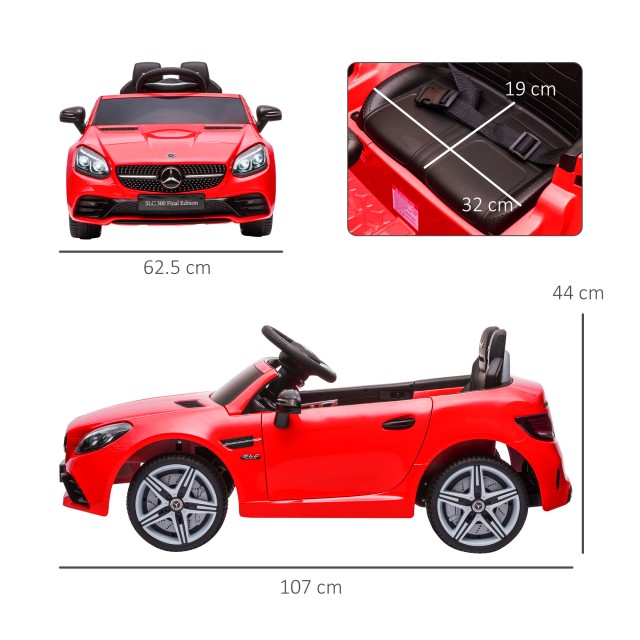 AIYAPLAY Ηλεκτρικό Αυτοκίνητο για Παιδιά Άδεια Mercedes SLC 300 με Τηλεχειριστήριο σε PP και Μέταλλο 107x62.5x44 cm Κόκκινο 370-