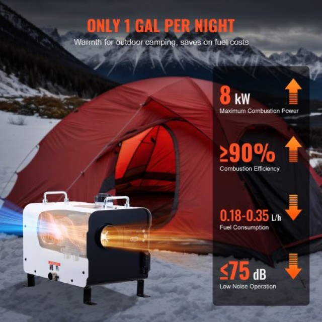 VEVOR Θερμαντήρας Ντίζελ 8KW 12V/24V με Bluetooth για Εξωτερικούς Χ...