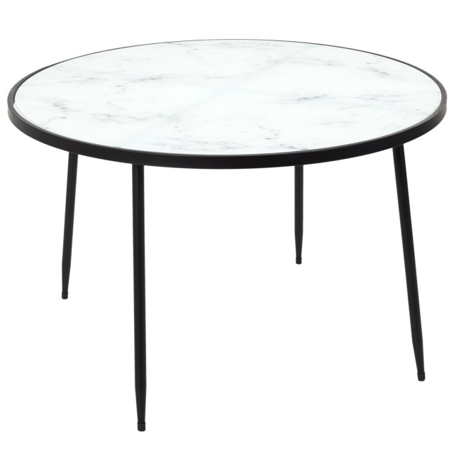 Μεταλλικό Τραπεζάκι Σαλονιού 75 x 75 x 48 cm με Εφέ Μαρμάρου HD5166 Home Deco Factory