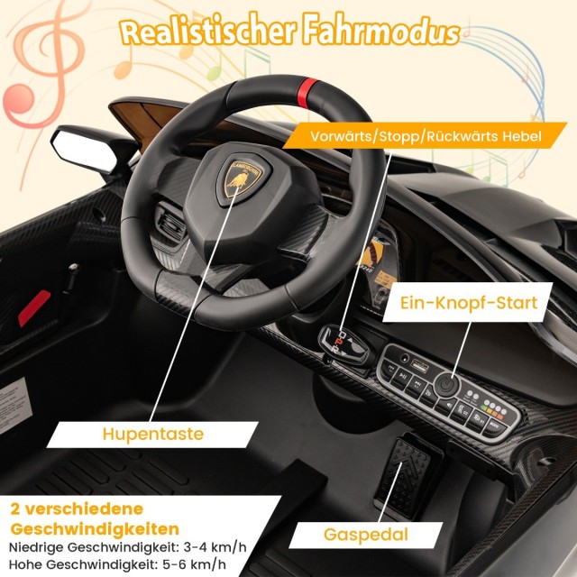 Costway  Παιδικό Ηλεκτρικό Αυτοκίνητο Lamborghini με Τηλεχειριστήρι...