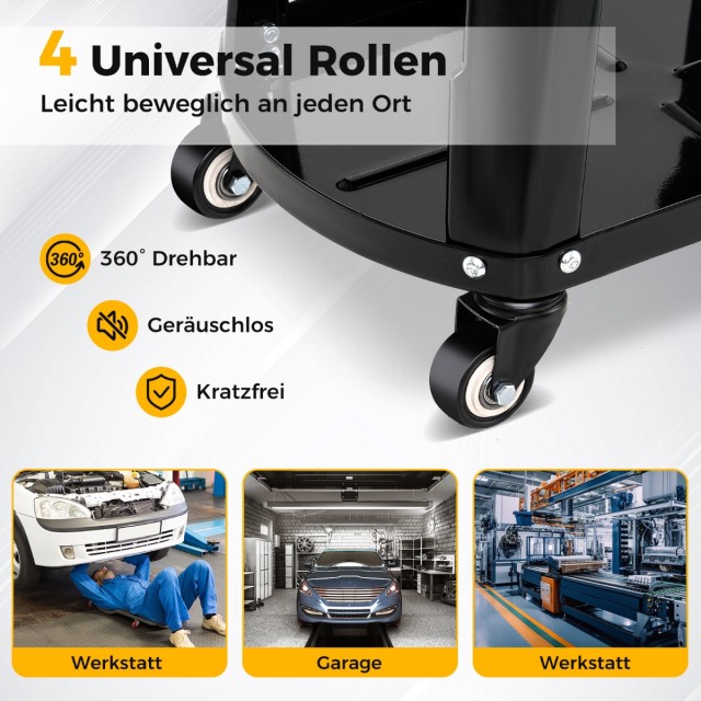 Costway Περιστρεφόμενο Σκαμπό Μηχανικού με Εργαλειοθήκη και Αποσπώμ...