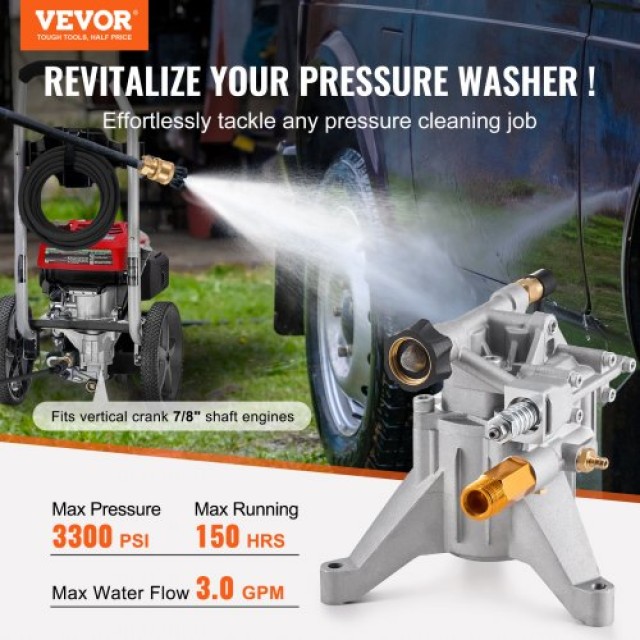 VEVOR  Αντλία Πλυστικού 7/8 Κάθετη 3300 PSI 3.0GPM με 5 Ακροφύσια  ...