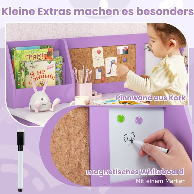 Costway Παιδικό Πολυλειτουργικό Γραφείο με Καρέκλα - Διαστάσεις Τρα...