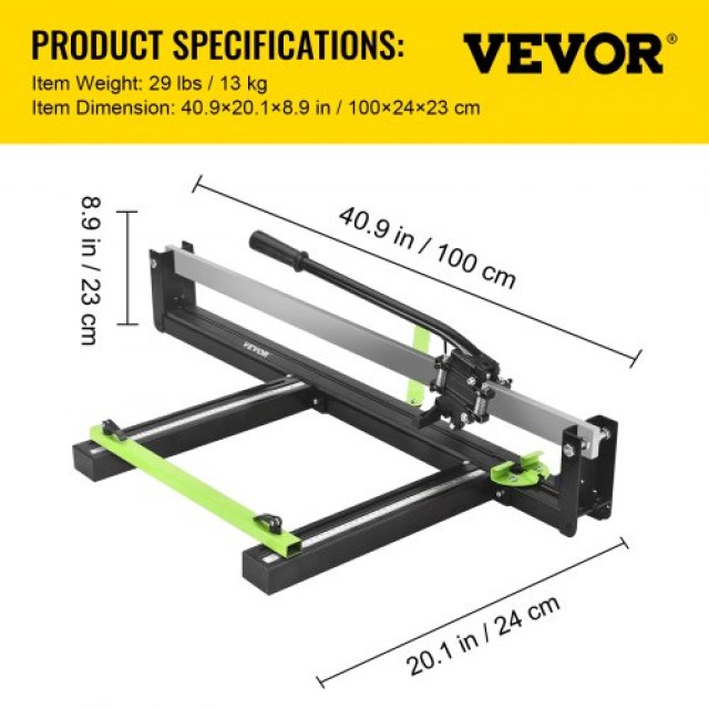 VEVOR 79cm Μπλε Χειροκίνητος Κόφτης Πλακιδίων με Λέιζερ & Αντιολισθητική Επιφάνεια για Πορσελάνη και Κεραμικά Πλακίδια  CZQGJ800MMSDJGLJ1V0