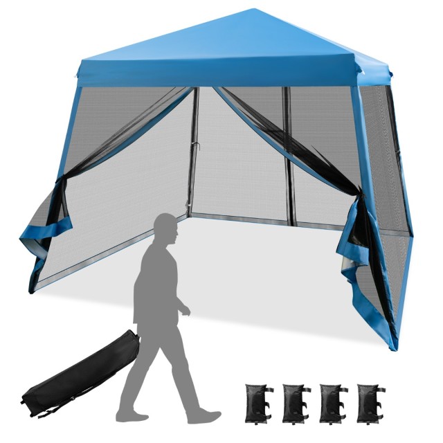 Costway Μπλε Σκηνή Πάρτι 3x3m με Λυγισμένα Πόδια NP10301BL