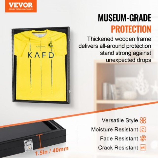 VEVOR Κορνίζα Προβολής Φανέλας 2 Τεμαχίων, 59x79x3.8 εκ., Μεγάλη Κλειδωτή Σκιά Θήκη με 98% UV  QYZSKJZX2333OS400V0