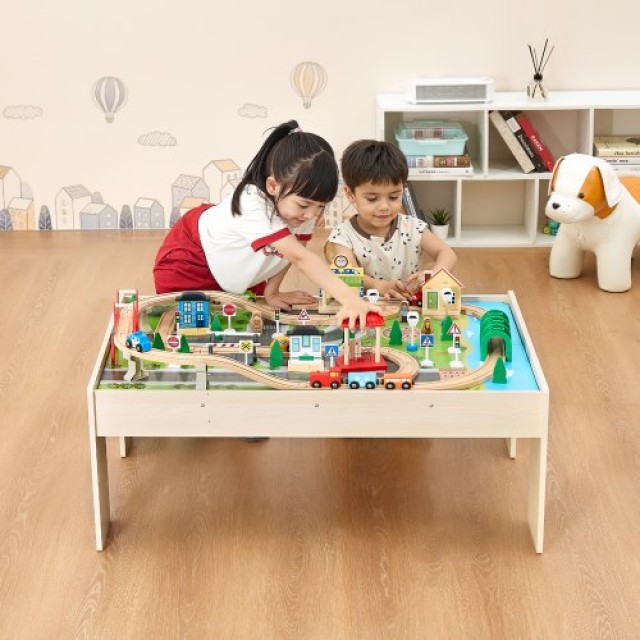 VEVOR Τραπέζι Δραστηριοτήτων 84 PCS με Πτυσσόμενο Κάδο αποθήκευσης ...