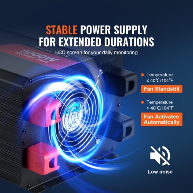 VEVOR Μετατροπέας Ισχύος 5000W DC12V σε AC120V με LCD Τηλεχειριστήριο  XZXNBQ5000WXZA35WV2