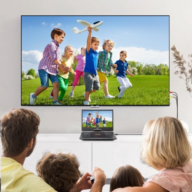 VEVOR Φορητό DVD Player 14 με HD Οθόνη Στροφής και 5ωρη Επαναφορτιζ...