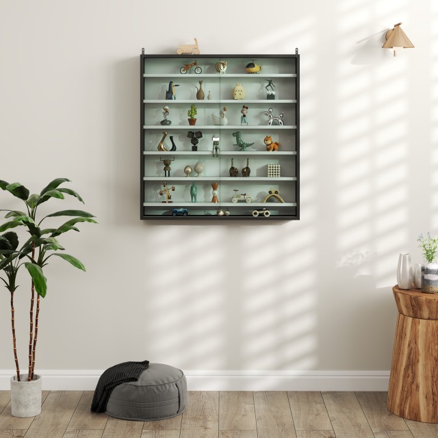 HOMCOM Ράφι Αποθήκευσης με 5 Ρυθμιζόμενα Ράφια Ξύλου και Γυάλινες Π... HOMCOM Ράφι Αποθήκευσης με 5 Ρυθμιζόμενα Ράφια Ξύλου και Γυάλινες Π...