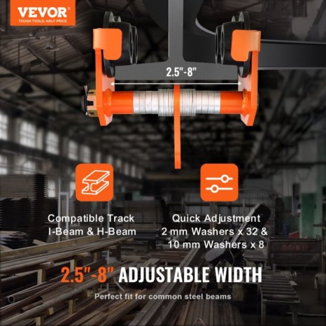 Χειροκίνητο Τρόλεϊ VEVOR 1 Τόνου για I-Beam  JKFZSTXC1T25DPSP9V0