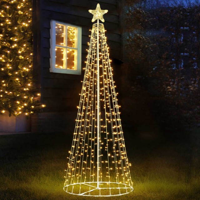 BAKAJI  Φωτεινό Χριστουγεννιάτικο Δέντρο 220cm 592 LED Θερμό Λευκό ...