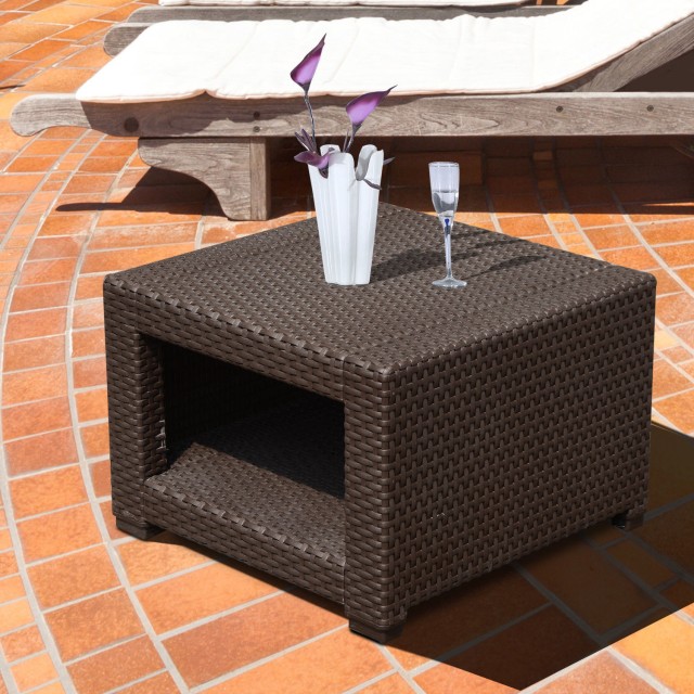 Τραπεζάκι σαλονιού Outsunny Garden σε PE Rattan, Καφέ, 56x56x44,5 εκ. 84B-162