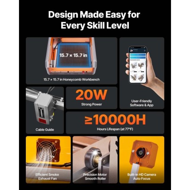 VEVOR Μηχάνημα Λέιζερ Χαρακτικής και Κοπής, 20W, με Κάμερα και Κάλυ... VEVOR Μηχάνημα Λέιζερ Χαρακτικής και Κοπής, 20W, με Κάμερα και Κάλυ...