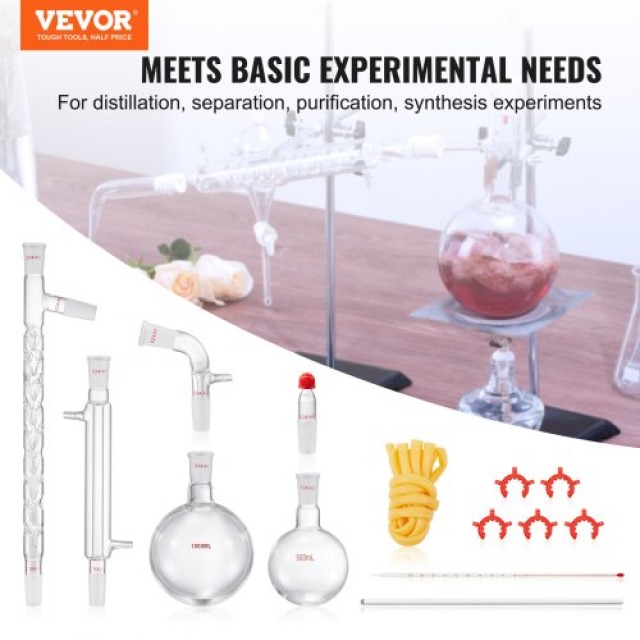 Σετ Αποστακτήρα VEVOR 1000ml με Γυάλινα Σκεύη 14 τεμαχίων  SYSZLTJJPWW1G637BV0