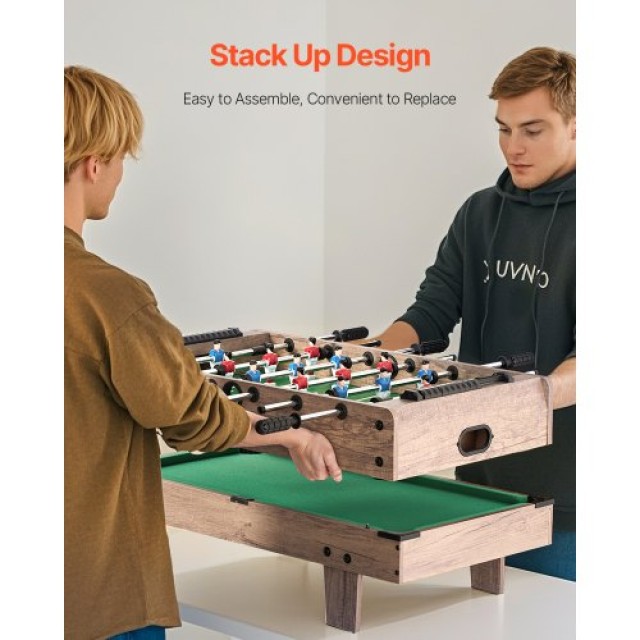 VEVOR Τραπέζι Παιχνιδιών 4-σε-1 82cm: Air Hockey, Ποδοσφαιράκι, Πινγκ Πονγκ, Μπιλιάρδο SDJFKQQGQZ32QGILZV0