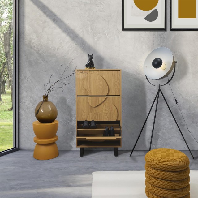 Home Deco Factory Παπουτσοθήκη CALYPSO - Καφέ και Μαύρο 60 x 115 x ...