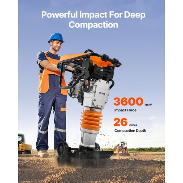 VEVOR Συμπιεστής Δόνησης 6.5 HP 196 cc με Καύσιμο CJHDDH65HPOZQM1Q7V0