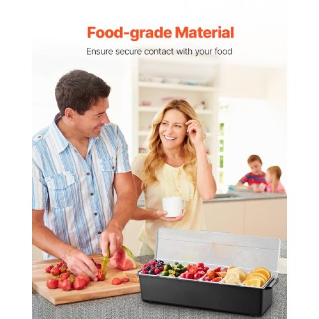 VEVOR Δίσκος Σερβιρίσματος με 6 Θήκες και Καπάκι LZDWFWQHSSLZOYQI0V0 VEVOR Δίσκος Σερβιρίσματος με 6 Θήκες και Καπάκι LZDWFWQHSSLZOYQI0V0