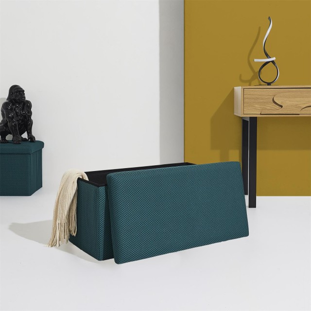 Home Deco Factory Πτυσσόμενο Μπλε Κουτί Αποθήκευσης ATOME 76 x 38 x...