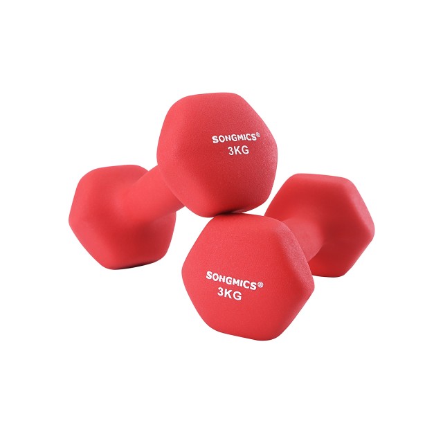 SONGMICS Σετ 2 Premium Αλτήρες- 2 x 3 kg, Κόκκινο, SYL66RD 