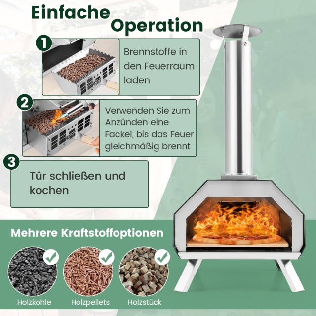 Costway Φορητός Φούρνος Πίτσας με Πέτρα Ψησίματος, Σπάτουλα & Θερμό... Costway Φορητός Φούρνος Πίτσας με Πέτρα Ψησίματος, Σπάτουλα & Θερμό...