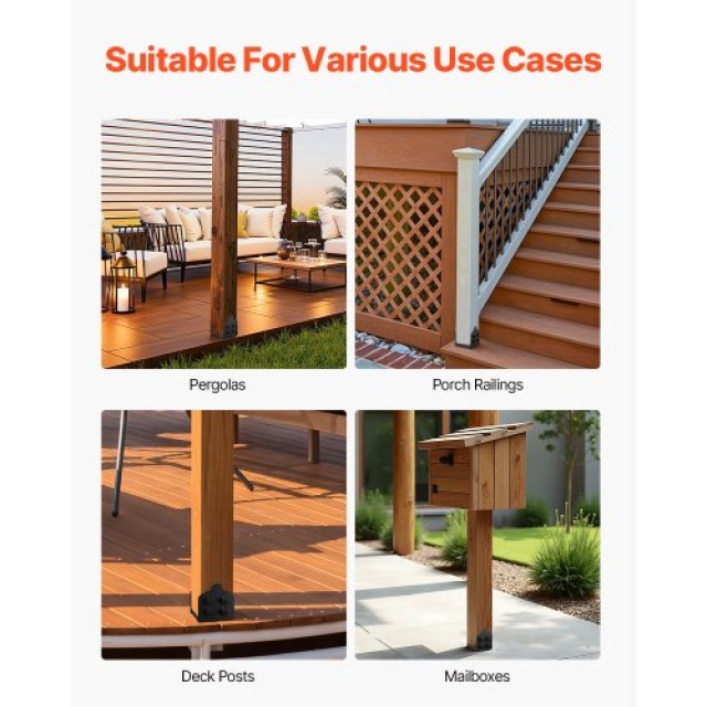 VEVOR Βάση Στύλου 8x8 για Ξύλινο Φράχτη (Σετ 2 Τεμαχίων) BBLZDZTG1P...