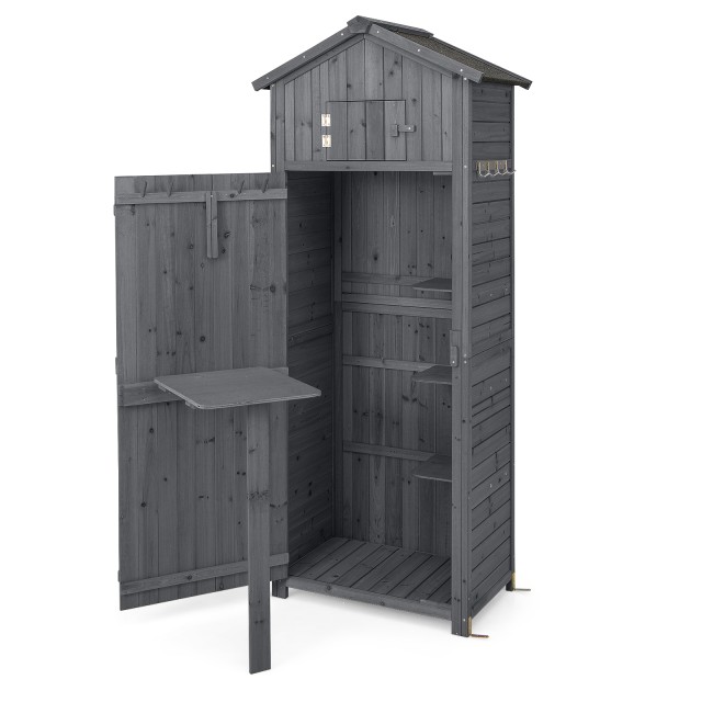 Costway Πολυλειτουργική και Κλειδωμένη Ξύλινη Αποθήκη Κήπου 75 x 50... Costway Πολυλειτουργική και Κλειδωμένη Ξύλινη Αποθήκη Κήπου 75 x 50...