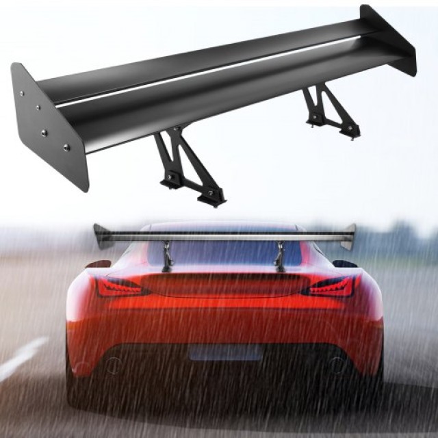 VEVOR Univercal GT Διπλό Σπόιλερ Αγώνων 135CM Αλουμινένιο και Ρυθμιζόμενο Μαύρο JG-109SCWY0000001V0