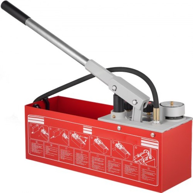 VEVOR Αντλία Υδροστατικής Πίεσης, Έως 60 bar/860 psi, Δοχείο 3.2 Γαλόνια, Υδραυλικός Χειροκίνητος Ελεγκτής Πίεσης Νερού με Μετρητή Τριών Μονάδων & Σύνδεση R 1/2 για Δοκιμή Πίεσης Αγωγών  SYBBDDWC60BARKSPIV0