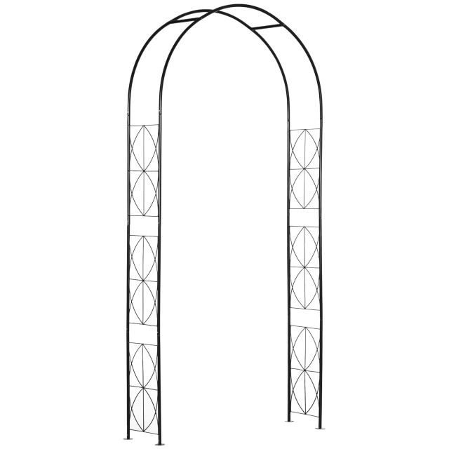 Outsunny Metal Rose Arch and Climbing Plant Support, 114x30x230cm, Μαύρο 844-281