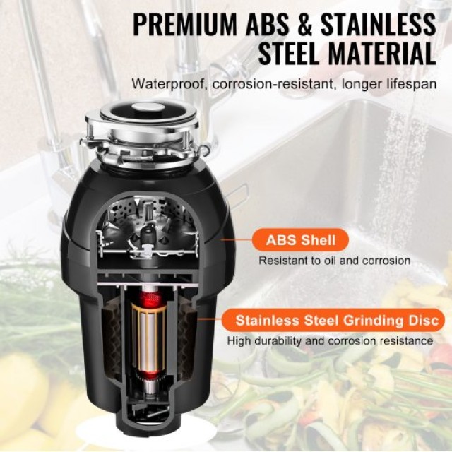 VEVOR  Απορριμματοφάγος 1.25 HP 4060RPM EZ Connect  GDLJCLQ125HPOJZ...
