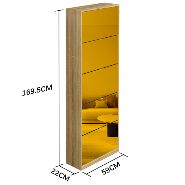 BAKAJI Λεπτή Καφέ Παπουτσοθήκη με 5 Πόρτες και Καθρέφτη με Εξοικονο... BAKAJI Λεπτή Καφέ Παπουτσοθήκη με 5 Πόρτες και Καθρέφτη με Εξοικονο...