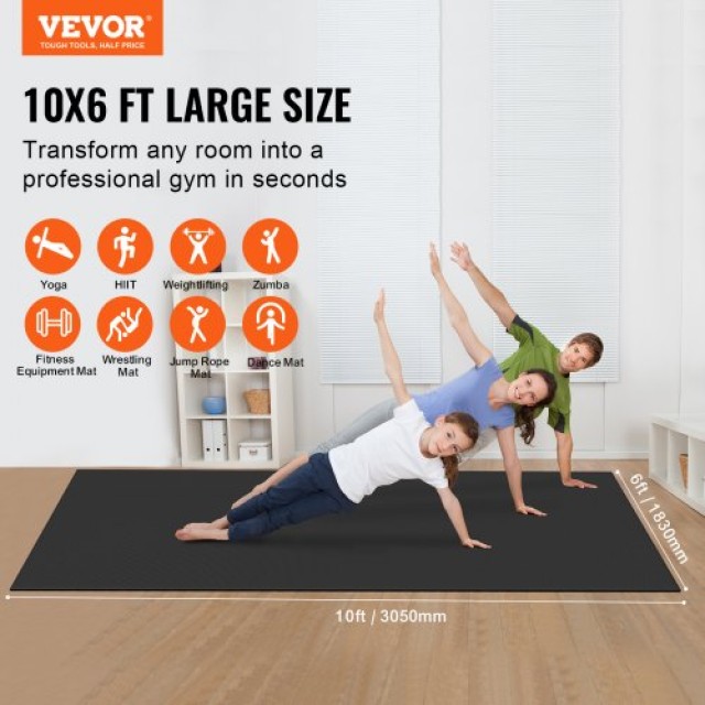 VEVOR Στρώμα Άσκησης Αντιολισθητικό (10x6ft)  DXYJD6YC10YCV2K3FV0
