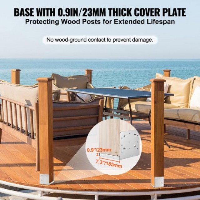 VEVOR Ρυθμιζόμενη Βάση Στύλου 203.2x203.2mm από Ανοξείδωτο Ατσάλι για Κιόσκι/Δάπεδο/Κάγκελο  BBLZDZBXG1PCHNWISV0