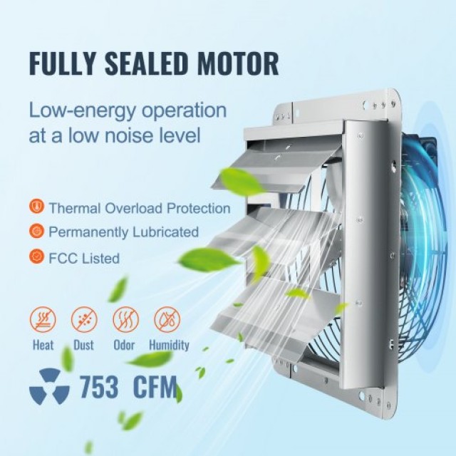 VEVOR Ανεμιστήρας Εξαερισμού Τοίχου 254 mm 753 CFM AC Motor  BYCSPQSDJAC10PBM8V2
