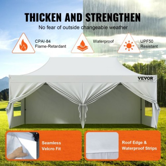 Τέντα VEVOR 10x20FT με Πλευρικά Τοιχώματα & Τσάντα Λευκή  DCSYPBS1020FTSS9LV0