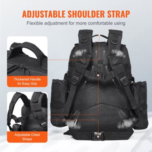 VEVOR  Στρατιωτικό Σακίδιο 45L με Molle & 3 Θήκες ZSBBMKSHS45LT750IV0