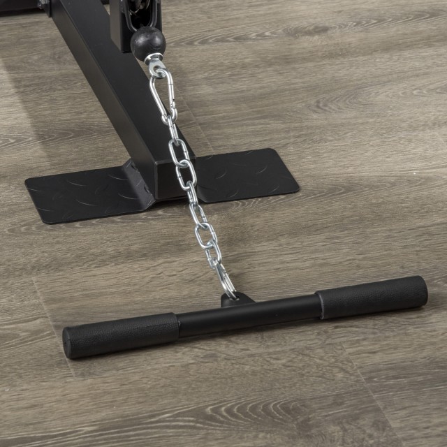 HOMCOM Multifunction Fitness Station Power Tower με βάρη έως 45 κιλά και πάγκο με επένδυση, 135x103x210 cm A91-177