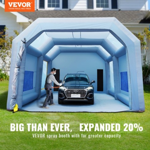 Φουσκωτή Καμπίνα Βαφής Αυτοκινήτου VEVOR 33x20x13ft με Φίλτρα & 2 Φυσητήρες  CQSPQFLSS3320LZI3V2
