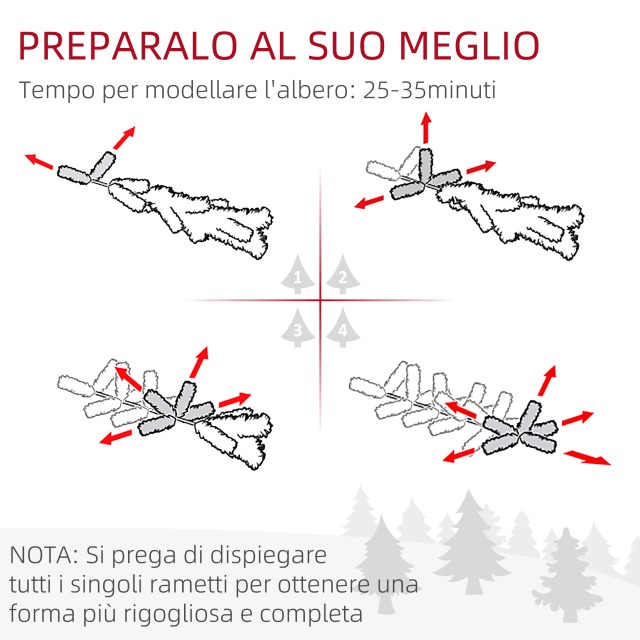 Χιονισμένο Χριστουγεννιάτικο Δέντρο 180 cm με 523 Κλαδιά HOMCOM 830-726V01GN