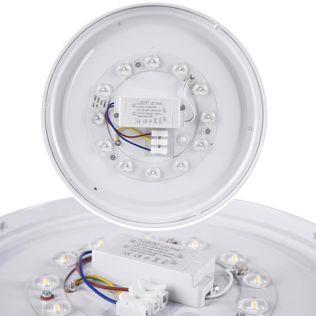 BAKAJI  Στρογγυλό LED φωτιστικό οροφής 12W Λευκό Φως 4000K Φυσικό Λάμπα Οροφής 29,5cm  02834433