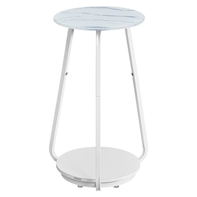 Βοηθητικό Τραπεζάκι Φ30x55cm Λευκό Μάρμαρο  LET287W59 VASAGLE