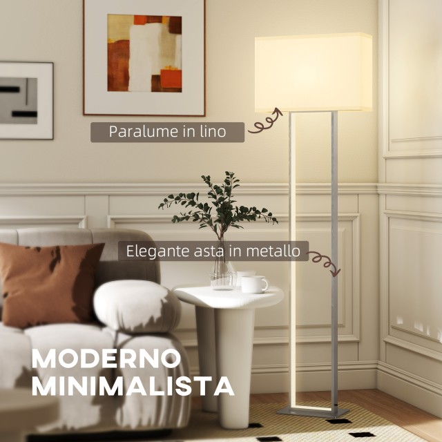 HOMCOM Φωτιστικό Δαπέδου 150 cm με 3 Λειτουργίες, Ρυθμιζόμενη Φωτει...