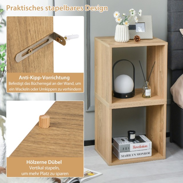 Διακοσμητικά Κυβικά Ράφια Αποθήκευσης 38 x 33 x 38 cm Φυσικό  Ξύλο ...