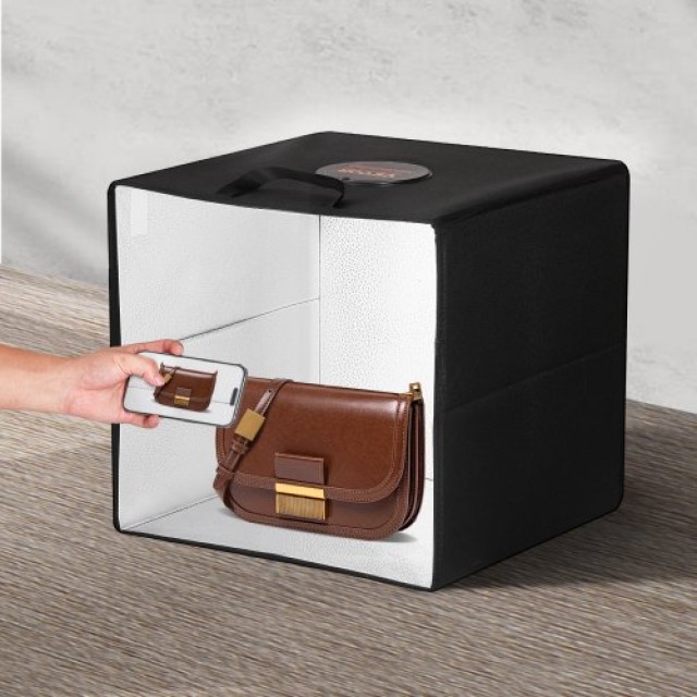VEVOR 30x30cm Φωτογραφικό Στούντιο με Φωτισμό 3000-5600K και 6 Διπλής Όψης Χρωματικά Φόντα  SYDXNJBH12IN5FUDGV9