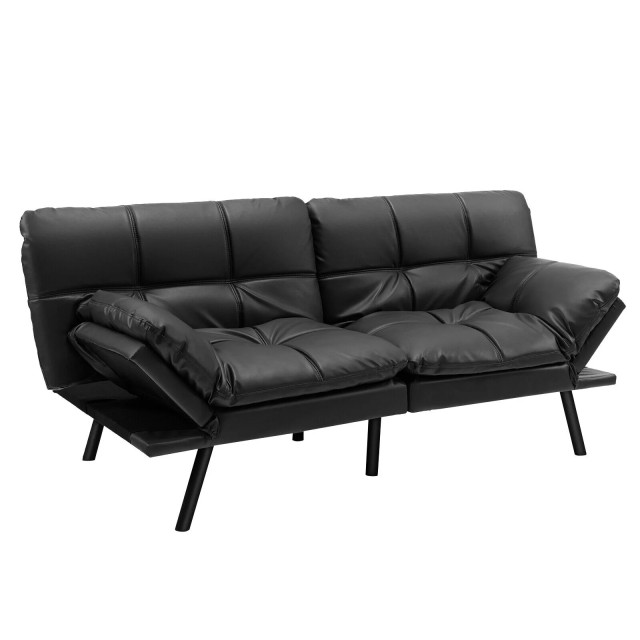Καναπές-Κρεβάτι Memory Foam με Ρυθμιζόμενα Μπράτσα – Μαύρο HV10326DK Costway